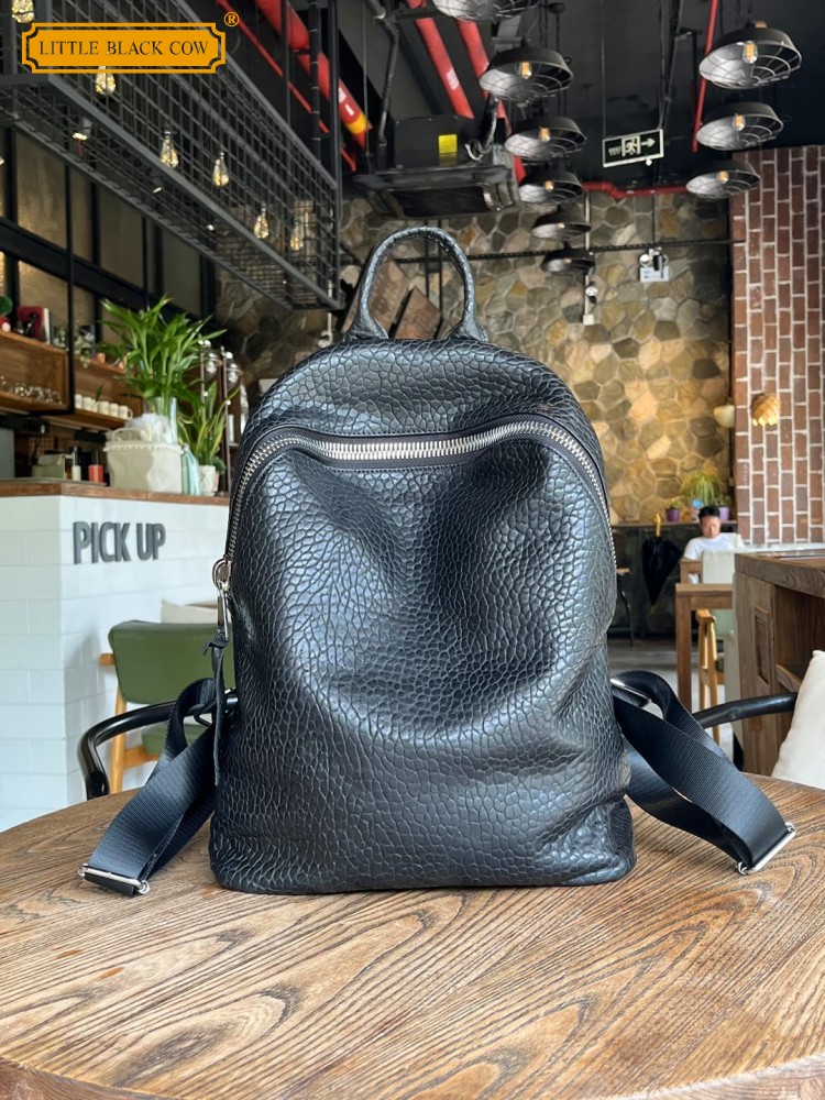 Leather Work Bag - Мягкий повседневный рюкзак из натуральной овчины