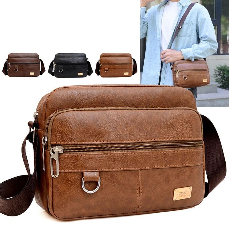 Leather Work Bag Mens - Кожаная мужская сумка-слинг, сумки через плечо,