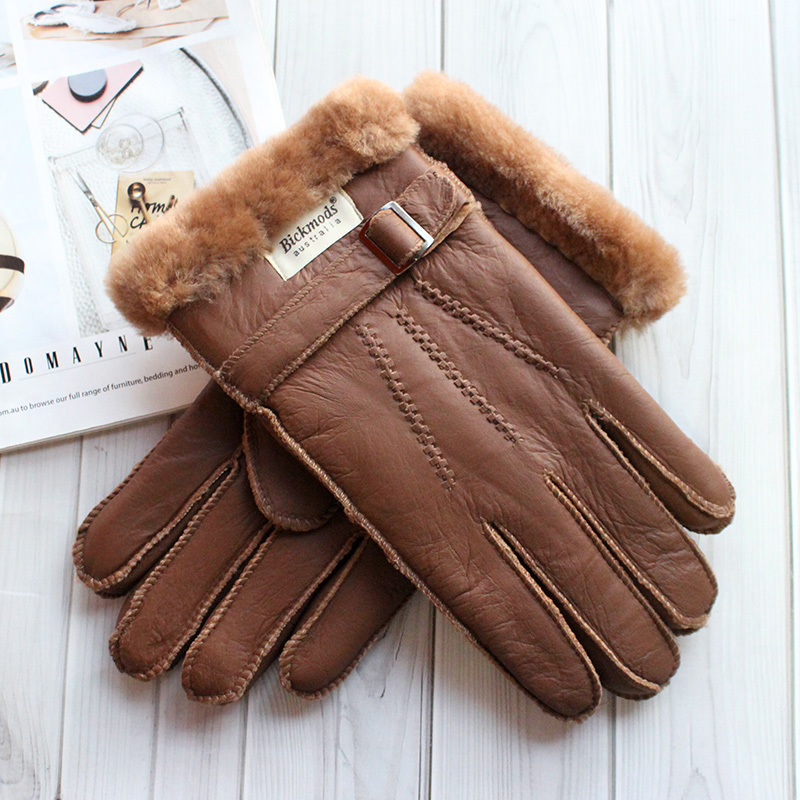Leather Work Winter Gloves - Перчатки из овчины, мужские толстые зимние