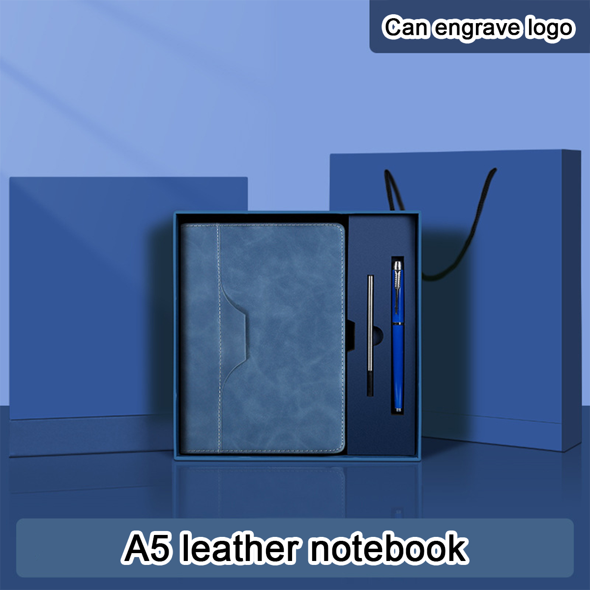 Leatherwork Logo - (С возможностью нанесения логотипа) Кожаный блокнот