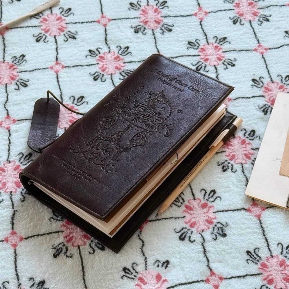 Leather Work Diary - Винтажный черный блокнот из искусственной кожи,