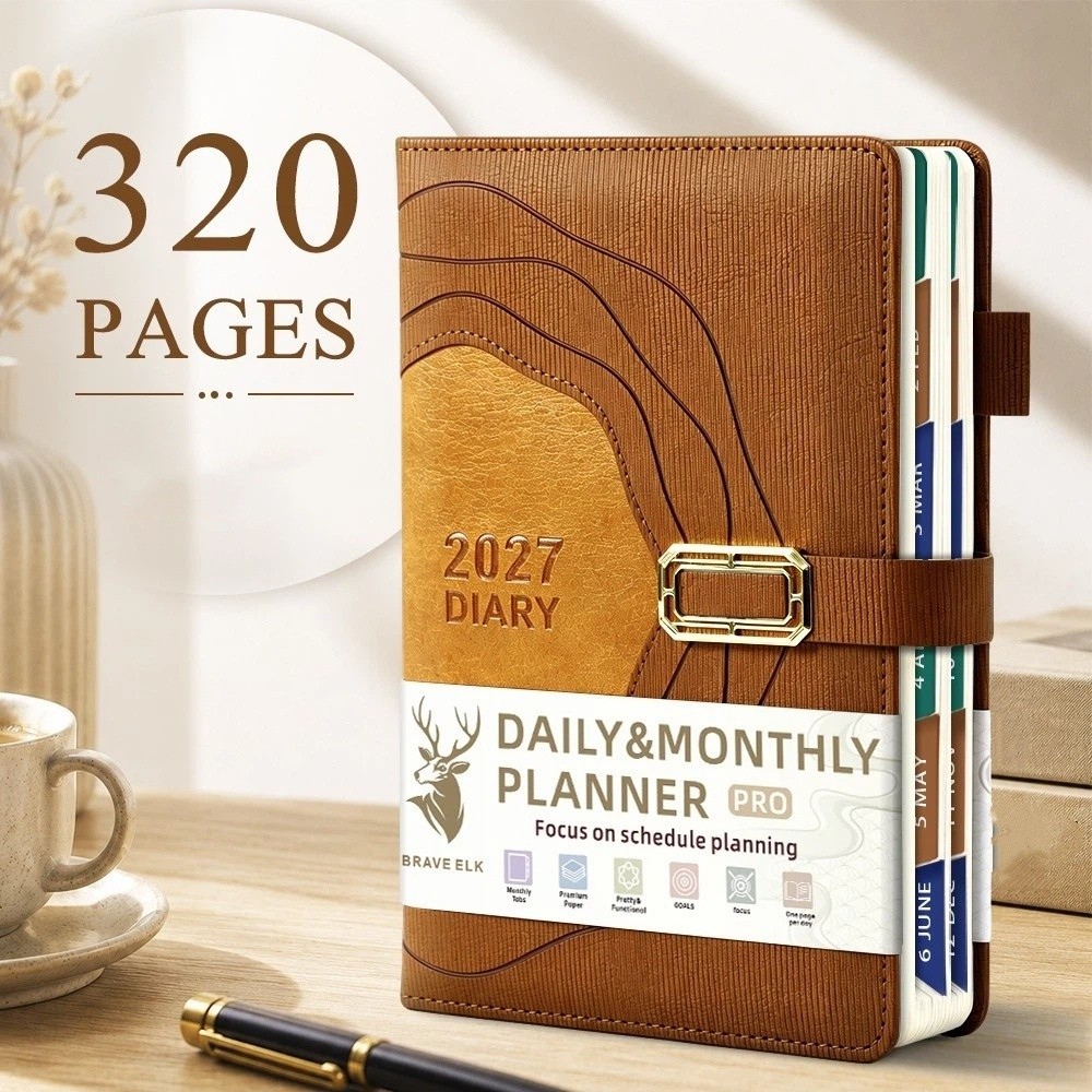 Leatherwork Plans - Утолщенный блокнот для планирования 2027 года