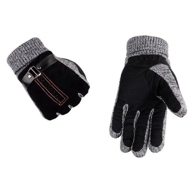 Leather Work Winter Gloves - Мужские шерстяные перчатки, зимние вязаные перчатки