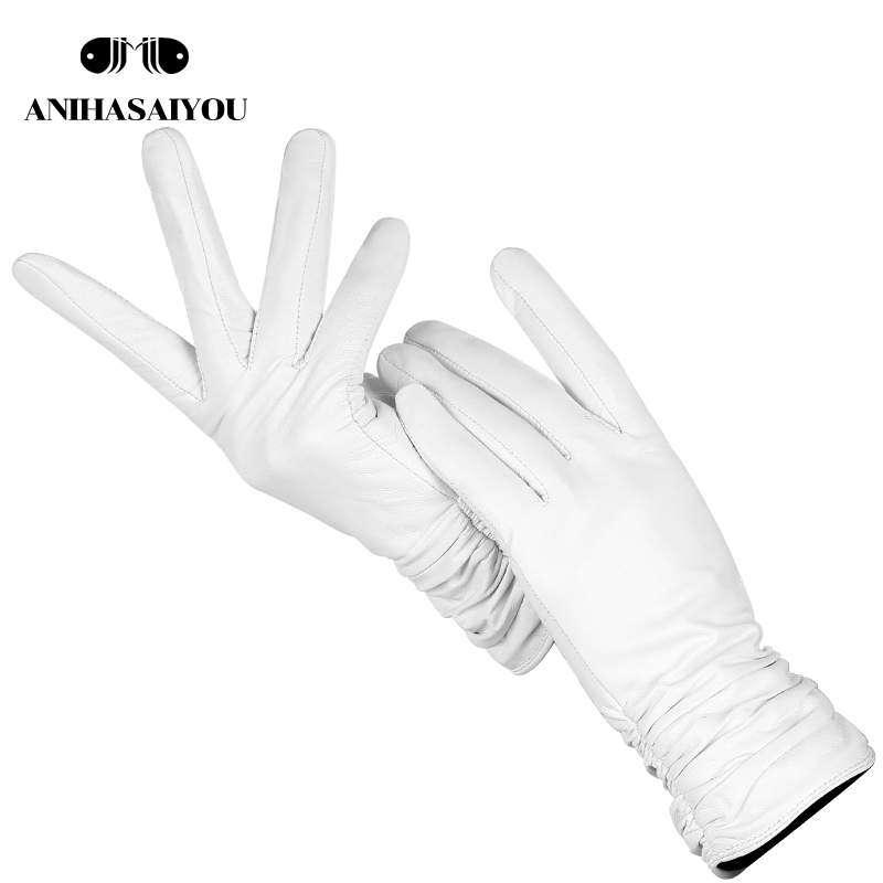 Leather Work Winter Gloves - Модные комфортные белые перчатки из высококачественной