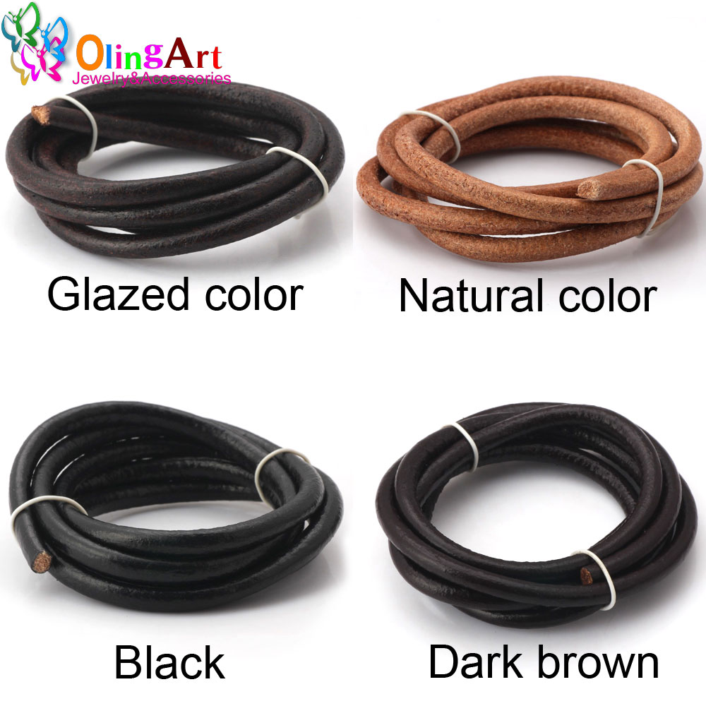 Leatherwork Diy - Olingart Dia 1,5/2/3/4/5/6 мм черный/натуральный/коричневый/глазурь кожаный