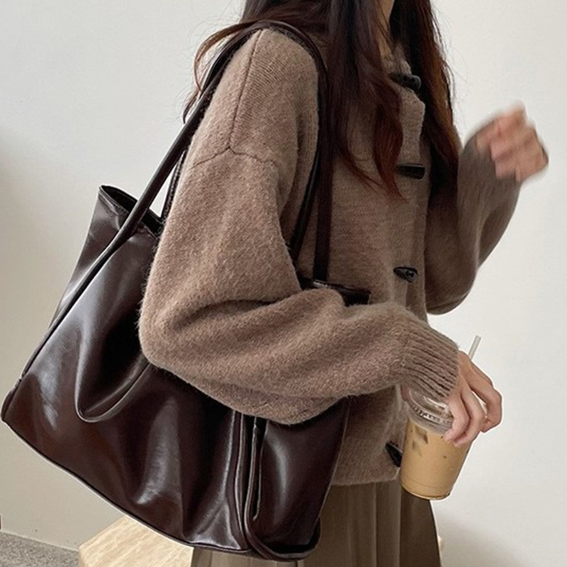 Leather Work Bag Women - Женская винтажная сумка-тоут 2026 года: новая