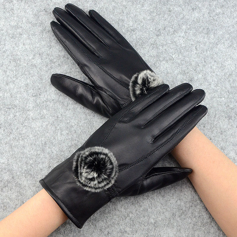 Leather Work Winter Gloves - Женские зимние перчатки из натуральной кожи,