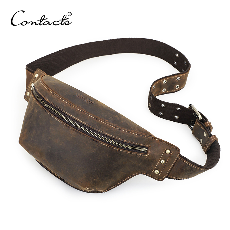Leather Work Bag Men - CONTACT'S поясные сумки из натуральной кожи