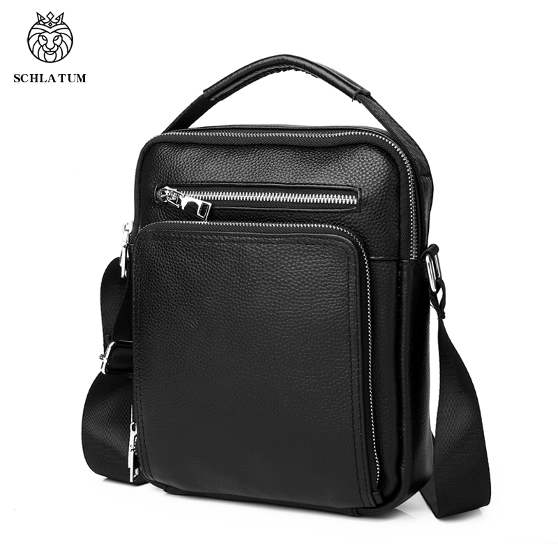 Leather Work Bag Men - SCHLATUM Мужская сумка через плечо из
