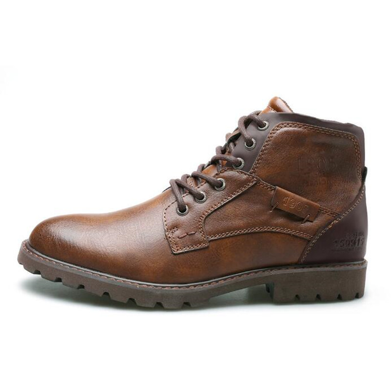 Leather Work Fabric - Мужские кожаные ботинки 2026 года, высокие,