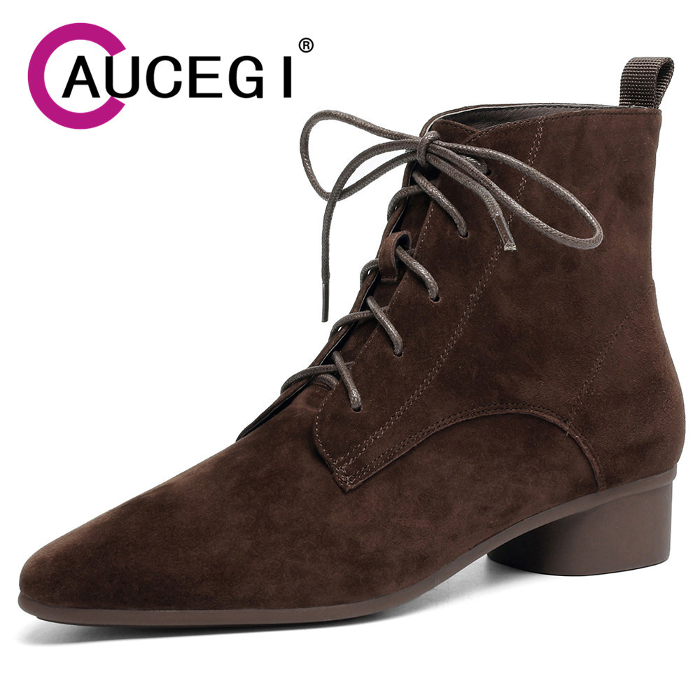 Leatherwork Manual - Женские замшевые ботильоны Aucegi 2026: Новинка