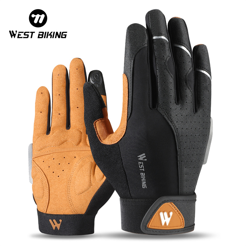 Leather Work Winter Gloves - WEST BIKING осенне-зимние мужские велосипедные перчатки