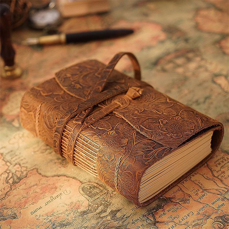 Leather Work Diary - Блокнот кожаный ручной работы, коричневый журнал,