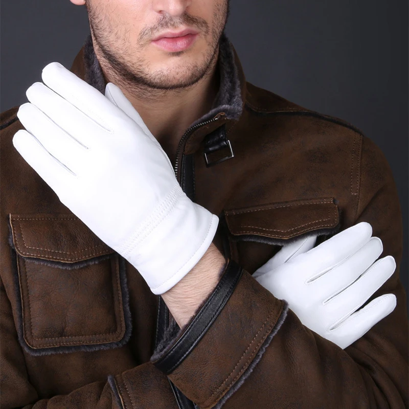 2025 зимние белые перчатки из  – обзор и цена Leather Work Winter Gloves