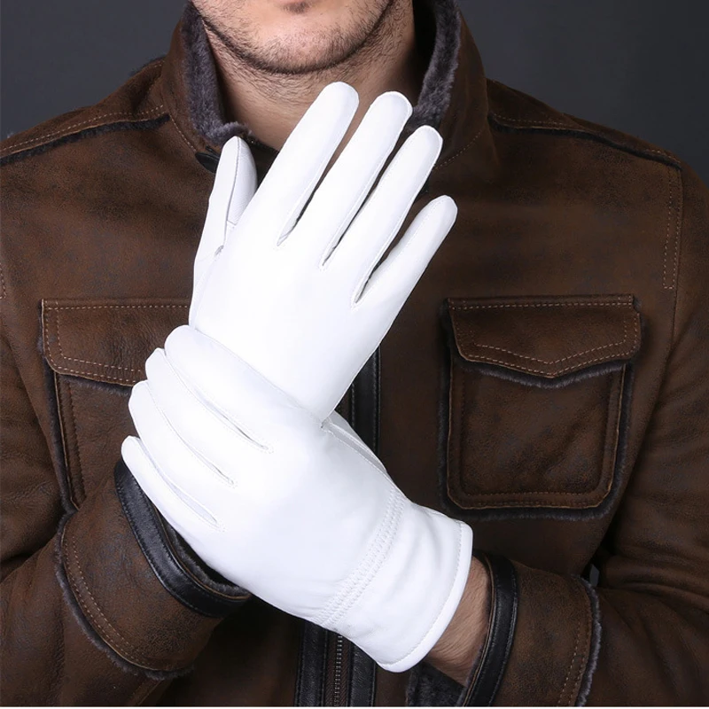 2025 зимние белые перчатки из  – обзор и цена Leather Work Winter Gloves