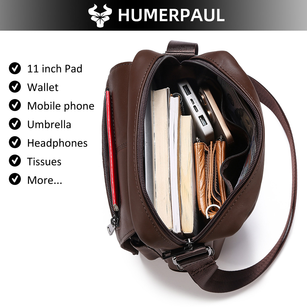 HUMERPAUL Мужская сумка через  – обзор и цена Leather Work Bag Men