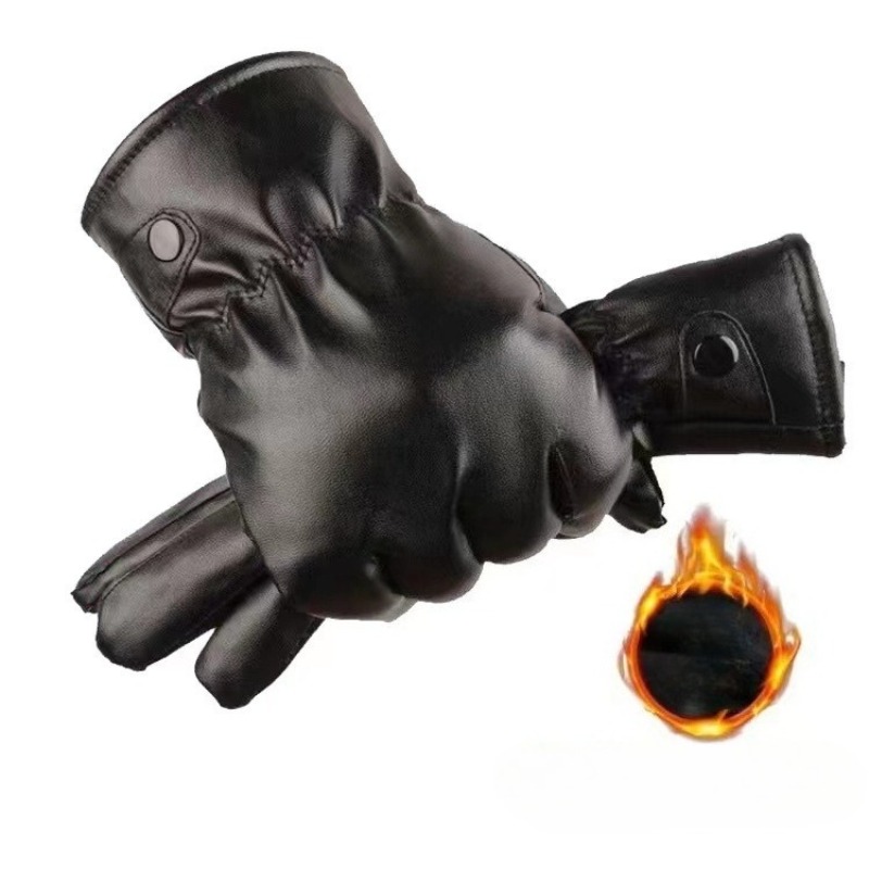 Зимние модные черные перчатки  – обзор и цена Leather Work Winter Gloves
