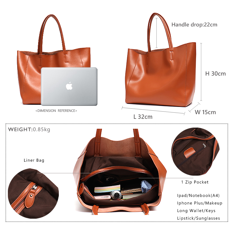 Минималистичная большая сумка- – обзор и цена Leather Work Bag Women