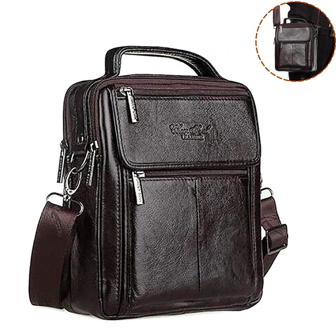 Мужская сумка-мессенджер через – обзор и цена Leather Work Bag Mens
