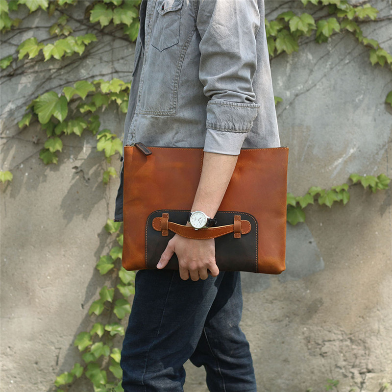 Винтажная мужская сумка-клатч  – обзор и цена Leather Work Laptop Bag