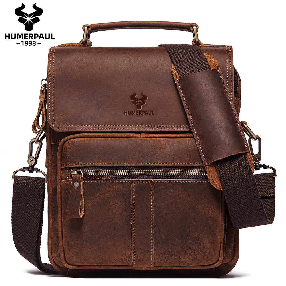 HUMERPAUL мужская сумка через  – обзор и цена Leather Work Bag Men
