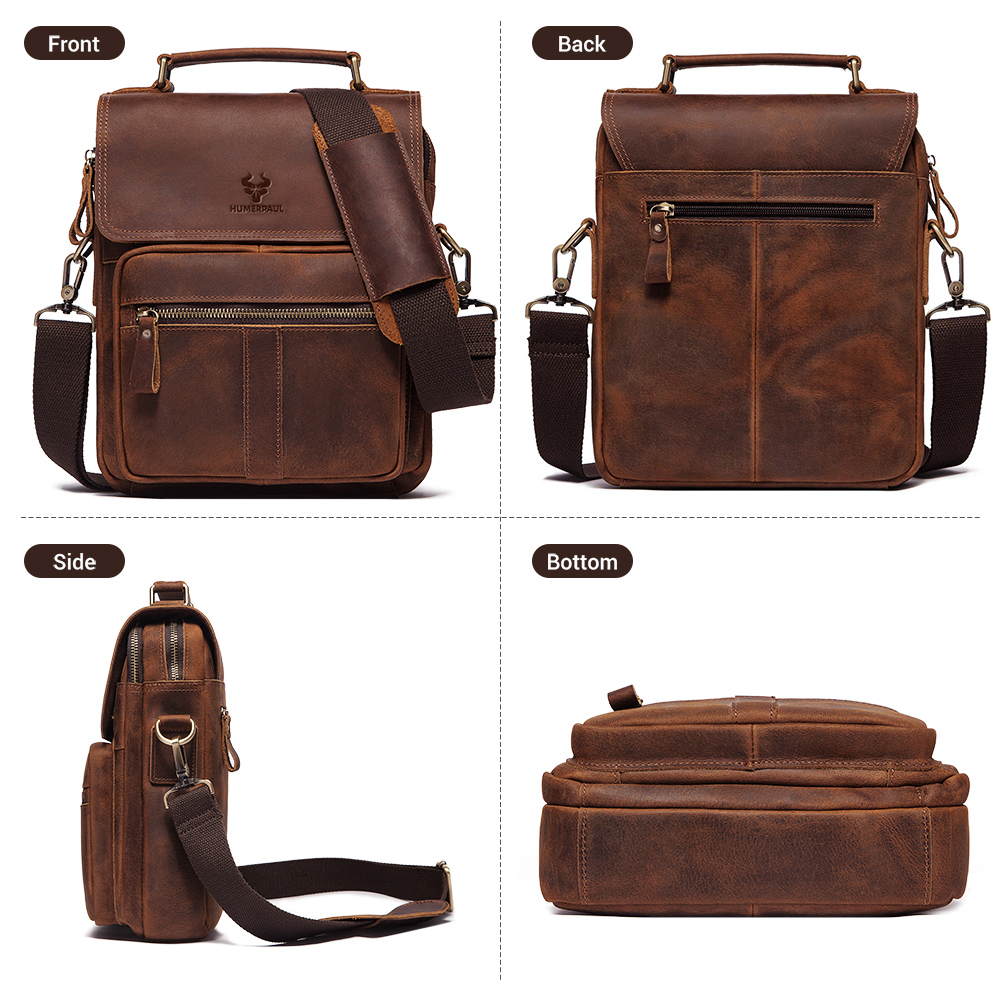 HUMERPAUL мужская сумка через  – обзор и цена Leather Work Bag Men