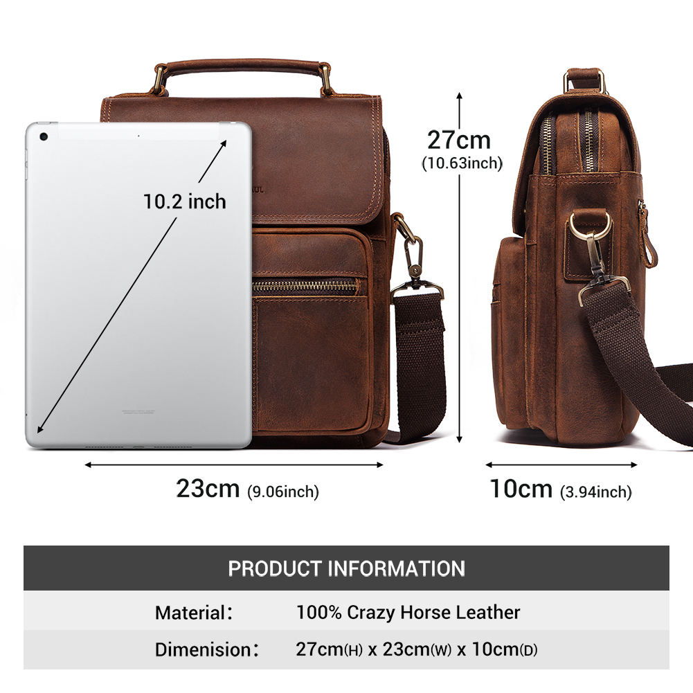 HUMERPAUL мужская сумка через  – обзор и цена Leather Work Bag Men