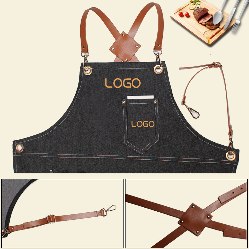 Джинсовый рабочий фартук с цве – обзор и цена Leatherwork Logo