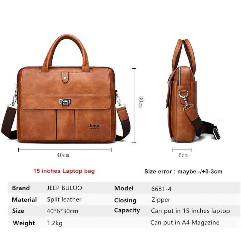 Мужской кожаный портфель Jeep  – обзор и цена Leather Work Laptop Bag